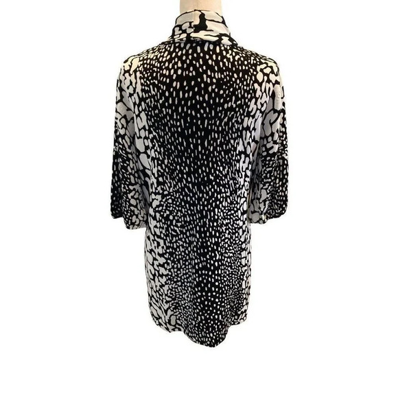 Grace Small Black White Animal Print Knit Cardigan - Picture 5 of 10